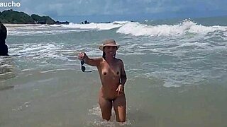 Does this wife show everything on the nudist beach?