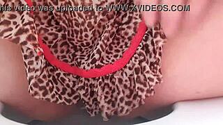 mature latina in see-through nightgown masturbates suggestively