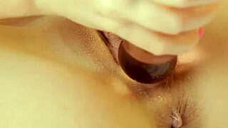 young lesbians explore their juicy pussies in close up