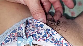 Milf rests while half-cousin massages her big clit.