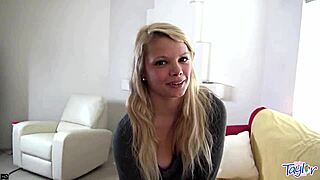 little taylor and her teen girlfriend chat during a couch interview