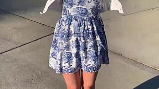 Hot teen babe nikole nash squirts in public art session