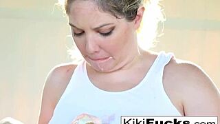 kiki daire enjoys messy ice cream