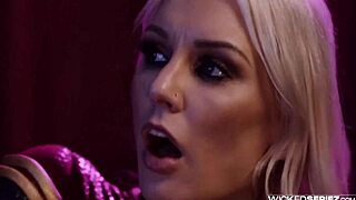 Blonde Kenzie Taylor rides in Spidey Pool parody scene