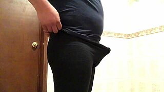 Gay Crossdresser Trying On Leggings