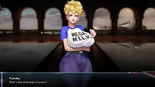 In Dragon Ball Divine Adventure Part 25, the milfy blowjob features asian blonde japanese monster alien voyeur anime cumshot