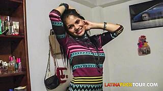 Beautiful petite Latina with braces gets fucked doggystyle on first date