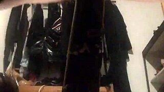 Shemale In Lingerie Jerks Off Huge Cock!