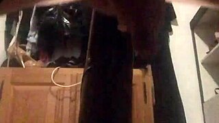 Shemale In Lingerie Jerks Off Huge Cock!