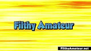 amateur milf swallows a spoonful of cum after anal spooning