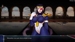 In Dragon Ball Divine Adventure Part 25, the milfy blowjob features asian blonde japanese monster alien voyeur anime cumshot