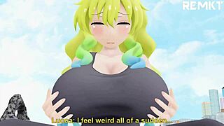 Giantess performs reduction spell on shoutas with huge insertion