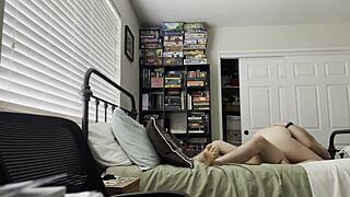 amateurs wife and husband engage in foreplay, saddle position, kissing, and intimate missionary sex