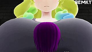 Giantess performs reduction spell on shoutas with huge insertion