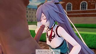 Fu-Hua Sucking Hard In 3D Hentai