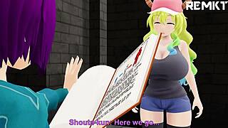 Giantess performs reduction spell on shoutas with huge insertion