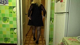Hot Milf's Teasing Striptease In Pantyhose?