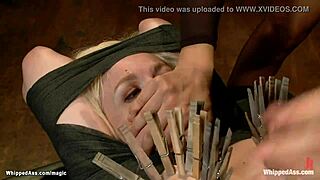 Waxed Ass Lesbian Slave Whipped Hard in BDSM Play