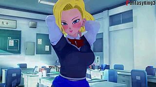Android 21 catches Gohan and Android 18 at university in Dragon Ball Zex?