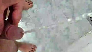 cute brazilian twink pisses in the shower