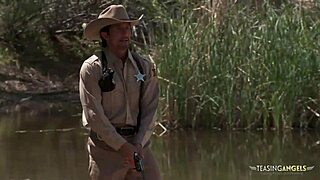 Stunning Brunette Girls Ride Tight Pussies in Group Sex with Cumshots