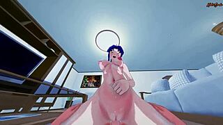 misato katsuragi rides my cock in doggystyle and missionary to orgasm