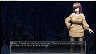 anime girl masturbates outdoors at night 😏