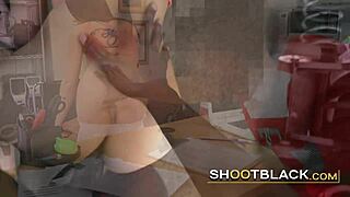 chick in miniskirt gets rubbed banged by horny black director 😈