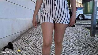 Love to film my girlfriend while we walk together in candid collection