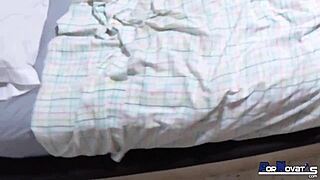 petite spanish babe blows big cock at home 😍