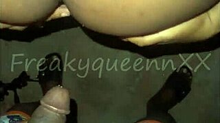 Babe bent over for outdoor public doggystyle sex at night with big cock