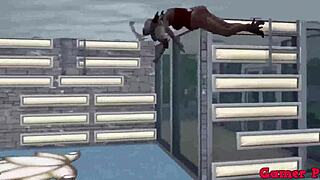 naruto hentai ep 62: videl agrees to threesome with madara and friend at pool