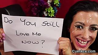 Foxy Peach Receives Jizz Load On Face, Devouring Sperm