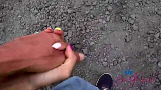 Alexia Anders sucks cock in the car on vacation POV.