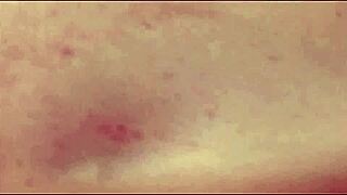 red bimbo enjoys a huge treat.