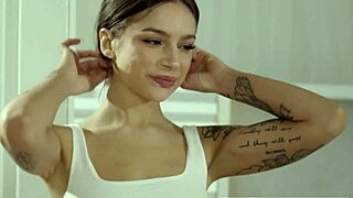 Sexy busty blonde Ella Reese seduced by roommate April Olsen for lesbian sex