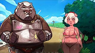 pig princess futanari strips at beach and masturbates publicly