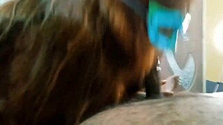 Hot Tania sucks monster cock with big tits!