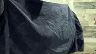 naked old lady folds laundry while chatting casually 😊