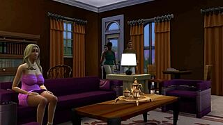 Sims 4 Parody With Big Tits Milf In Threesome Action