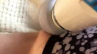 Redhead Amateur Uses Hitachi Vibrator For Intense Masturbation Session In Bedroom.