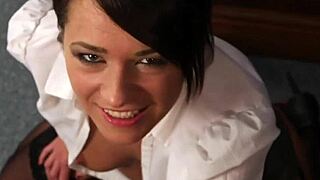 Slutty Stunner Gets Cumshot On Her Face Swallowing All The Jism!