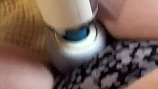 Redhead Amateur Uses Hitachi Vibrator For Intense Masturbation Session In Bedroom.