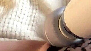 Redhead Amateur Uses Hitachi Vibrator For Intense Masturbation Session In Bedroom.