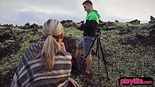 nasty photographer says, 'bend over outdoors, model, for doggystyle fucking'