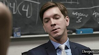 Alexa Grace licks tutor's pussy roughly with feet