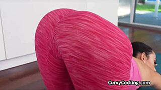 hey babe, wanna quickie on the yoga mat in kitchen with my sporty gf?