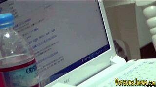 hot asian caught rubbing on hidden spycam