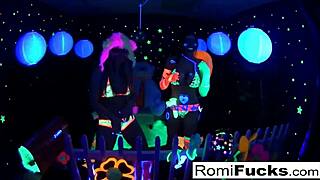 Romi rain and dani daniels intensely fuck in black light