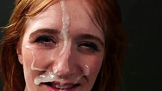 Horny Beauty Takes a Massive Cum Load on Her Face